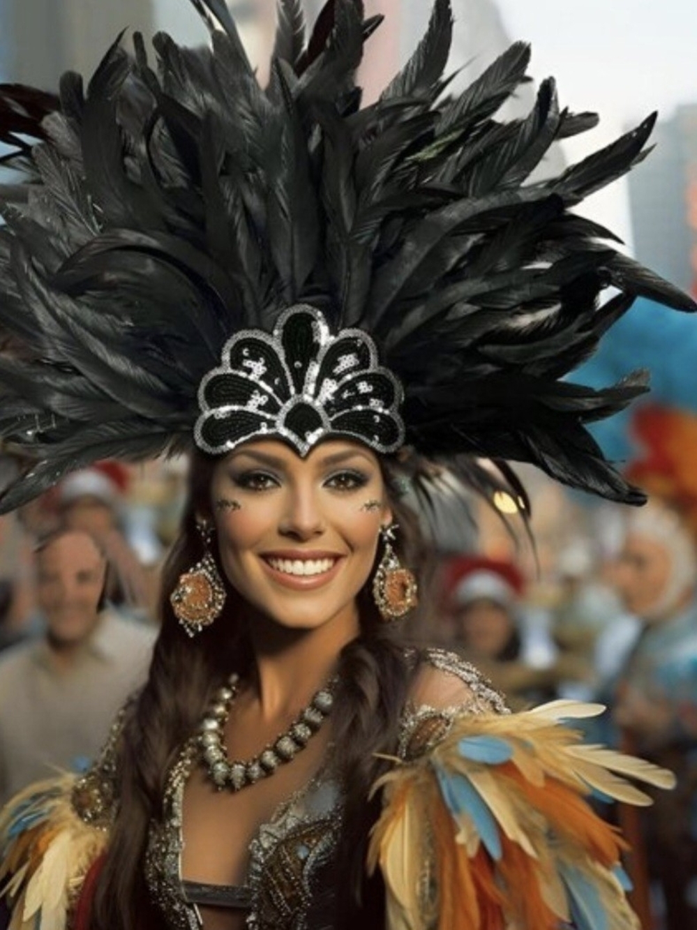 Black Feather Caribbean, Festival, Carnival, Showgirl, Headdress Worn Once